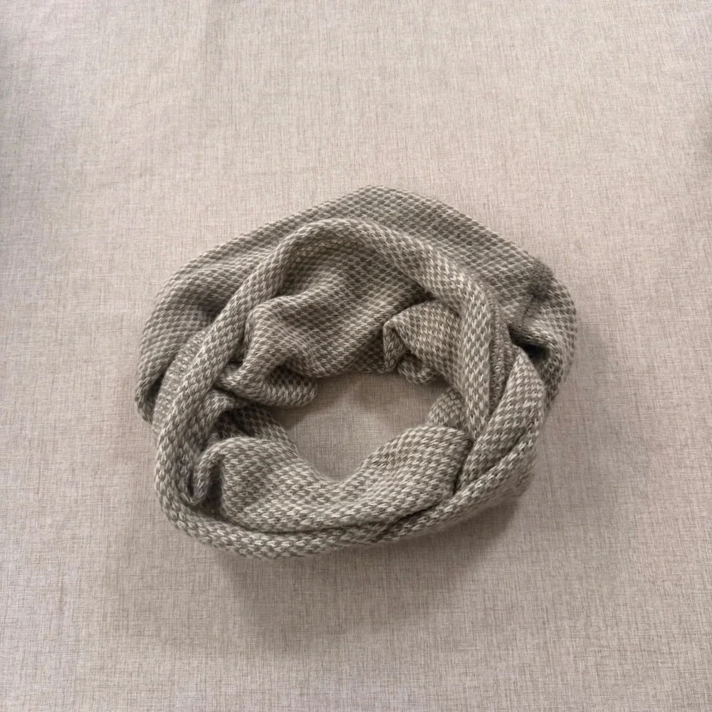 Wooden Ships Knit Infinity Scarf Mohair Wool Fall Warm Layering Neutral Soft